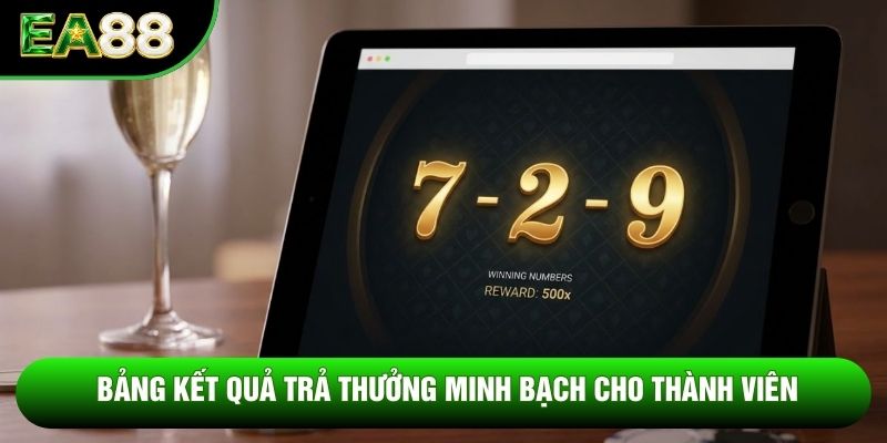 Bảng kết quả trả thưởng minh bạch cho thành viên